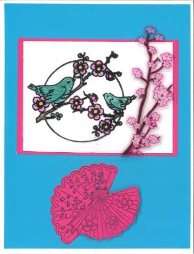 Cherry  Blossom sticker, Blue Bird